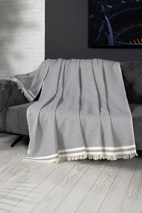 Alinda Funda de Sofá Gris 170 x 230 cm - Algodón 100% Suave y Duradero, Fácil de Lavar